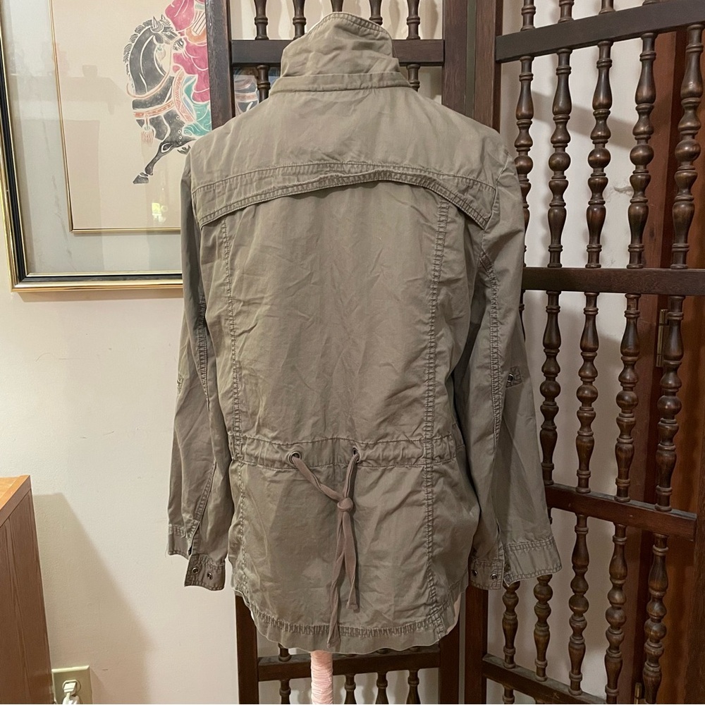 EDDIE BAUER Khaki Green 100% Cotton Utility Jacket XL - Picture 2 of 9